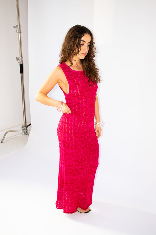 Maya Knit Maxi Dress ~ Hibiscus